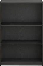 Furinno JAYA Book Shelf, 3-Tier Bookshelf, Bookcase with Adjustable Shelves, 9.5 x 24.5 x 40.3, for Living Room, Bedroom, Home Office, Blackwood