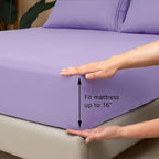 Mejoroom California King Size Sheet Set - Soft Microfiber Bed Sheets,Deep Pocket Fitted Sheet, Breathable, Wrinkle & Fade Resistant - 4 Piece (California King, Violet)