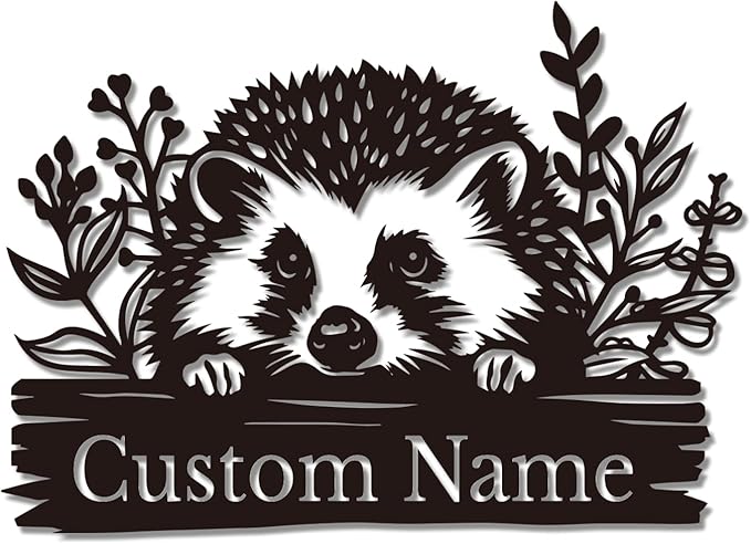 Custom Hedgehog Metal Sign, Personalized Hedgehog Metal Wall Art,Hedgehog Lovers Gift Metal Kid Room Decor,Personalized Hedgehog Lover Name Sign,Kid Nursery Decoration (Hedgehog A)