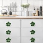 4 pcs Petal Knob Handle Unique Zinc Alloy Flower Shape Single Hole Knob Handle for Cabinets,Drawers, Wardrobes Furniture Decoration(Green (Gold Bottom))