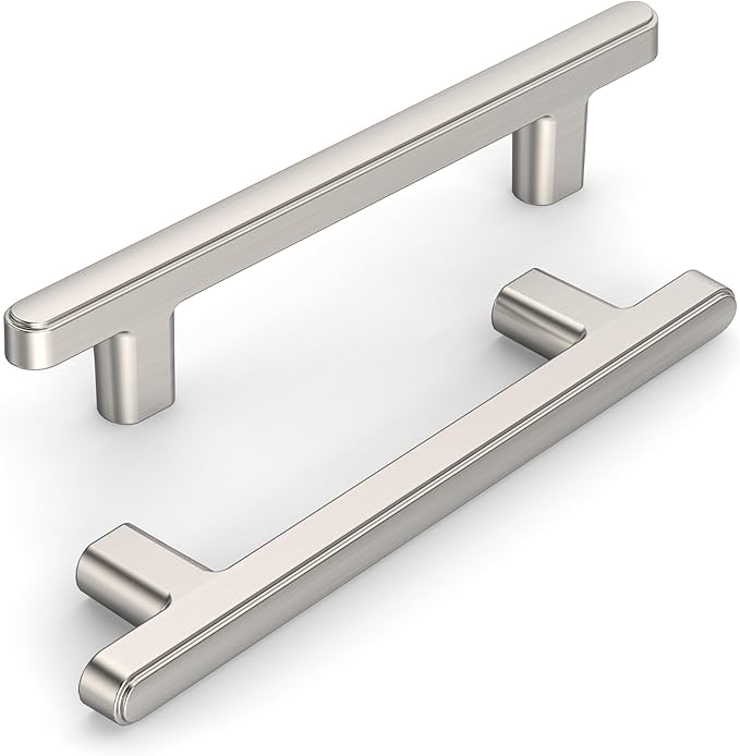 10 Pack 3.75 Inch(96mm) Kitchen Cabinet Handles Brushed Satin Nickel Cabinet Pulls Kitchen Cabinet Hardware Drawer Pulls for Cupboard Wardrobe