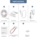 Led Strip Lights 50.5ft Warm White Dimmable Led Light Strip Flexible Rope Lights Kits with 24v Etl Power Supply, Adhesive Clips, Dimmer Switch and Connectors for Indoor Decor