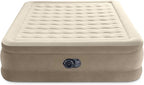 Intex Dura-Beam Deluxe Ultra Plush Air Mattress - Fiber-Tech – Built-in Electric Pump – 18in Bed Height – 600lb Weight Capacity – Queen Size