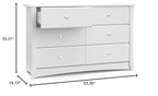 Storkcraft Crescent 6-Drawer Dresser (White) – GREENGUARD Gold Certified, White Dresser for Bedroom, Kids & Nursery Storage Chest, Safety Interlocking Drawers, Pre-Installed Tracks, Kids Chest