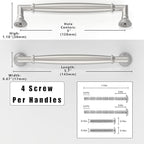 10 Pack Brushed Satin Nickel Cabinet Pulls 5 Inch(128mm) Kitchen Cabinet Handles Solid Zinc Alloy Cabinet Hardware Drawer Pulls