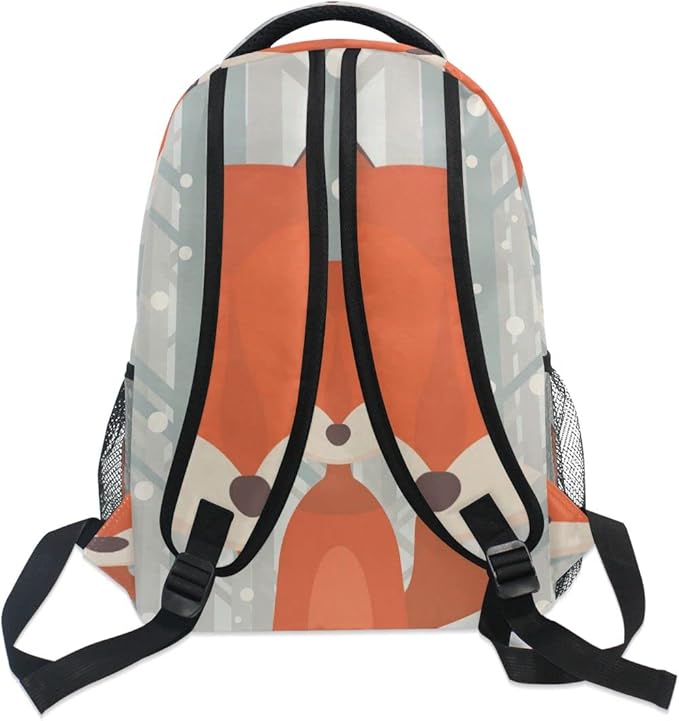 Custom Children's Name School Backpack Personalized Schoolbag Brown FoxTravel Bag for Teens Girls Boys