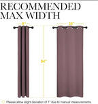 NICETOWN 84 inches Blackout Curtains for Office and Theater, Dry Rose, 1 Pair, 42 inches Wide, Thermal Insulated Solid Grommet Drapes for Living Room