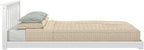 Max & Lily Classic Twin Floor Bed, 79.75 Inches, Solid Wood Low Bed Frame for Kids, Modern Floor Bed for Bedroom, White