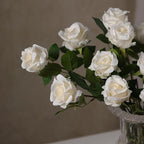 FOTEEWL 60 Pcs Artificial Rose Flower Realistic Faux Silk Roses Stem Fake Roses Bouquet for Flower Arrangement,Wedding Centerpieces,Party,Home Decorations (Beige)