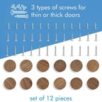 12 Pack Wood Cone Cabinet Knobs (Brown) - 1 ½ " Diameter Round Shape - Wooden Drawer Pulls for Cabinets Doors, Dresser and Drawers Knob, Kitchen Cabinet Door Handle