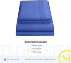 Twin Sheets - Breathable Luxury Sheets with Full Elastic & Secure Corner Straps Built In - 1800 Supreme Collection Extra Soft Deep Pocket Bedding Set, Sheet Set, Twin, Royal Blue