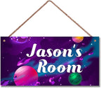 Personalized Stars Sign Customized Galaxy Signs Wall Art Decoration Exquisite Decorative Signs for Girls Bedroom Door Decor For Kids Room Outer Space Themed Nursery Decor For Boys Room