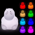 Night Light, Kids Bedside Lamp, Baby Nursery Lamp for Breastfeeding Safe, Break Resistant, Eye Caring, Adjustable Brightness & Color, Timing Function, Remote Control + Touch Control - Hippo