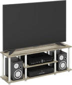 Furinno Turn-N-Tube No Tools 3D 3-Tier Entertainment TV Stand up to 50 inch TV, Round Tubes, Oak