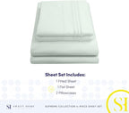 Split King Sheets - Breathable Luxury Sheets with Full Elastic & Secure Corner Straps Built In - 1800 Supreme Collection Extra Soft Deep Pocket Bedding Set, Sheet Set, Split King Size, Mint