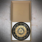 12 Inch Scandinavian Viking Design Valknut Wall Clock, Vintage Futhark Viking Runes Warrior Norse Print Wall Clock Accurate Silent Non Ticking Battery Operated for Man Cave Bedroom Farmhouse