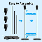 Black Candlestick Holder Set of 24 for Taper Candles, Decorative Candle Holders Bulk Candle Stick Holders Taper Candle Holders for Table Centerpiece Wedding Dinning Party Anniversary Home Decor