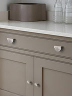 5 Pack Brushed Nickel Cabinet Pulls 3" Hole Center Cup Flat Silver Drawer Pulls Kitchen Cupboard Bathroom Dresser Cabinet Hardware Handles Zinc Alloy