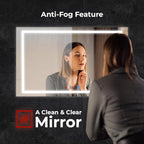 Fab Glass and Mirror Anti-Fog Dimmable Backlit and Front lit LED Bathroom Wall Mirror with Memory Function Rectangular Frameless LED Mirror 30L X 20W Clear