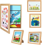 2-Pack Kids Art Frames - Changeable, 8.5x11 White Rows Picture Frame for Kids Artwork That Open,Display Children Art Projects,With Storage (White)