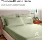 Threadmill Queen Sheet Set for Queen Mattresses | 800 Thread Count Jacquard Celine Sage Green | Better Than Egyptian Cotton | 4 Pc Bed Sheets | Elasticized Deep Pocket | 100% Cotton Sheets