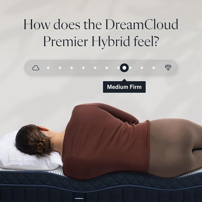DreamCloud Premier 13" King Mattress - Luxury Hybrid Gel Memory Foam - 365 Night Trial - Fiberglass Free - Forever Warranty - Mattress in a Box - CertiPUR-US Certified