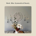 Black Wall Candle Holder Set of 4, Stylish Metal Wall Mount Candle Sconces, Modern Christmas Wall Decor for Living Room, Dining Room, Fireplace, and Farmhouse