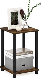 Furinno Turn-N-Tube Haydn End Table, Amber Pine/Black