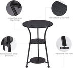 Dulcii Small Round End Table for Narrow and Small Space, 3-Tier Round Accent Couch Beside Table, Modern Side Table Corner Sofa Table Nightstand for Living Room Bedroom,Black