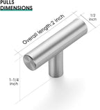 JOY DECOR 10 Pack 2 Inch Cabinet Pulls Kitchen Cabinet Handles with Single Hole Brushed Nickel Cabinet Hardware Stainless Steel Kitchen Drawer Pulls for Cabinets Cupboard,Wardrobe