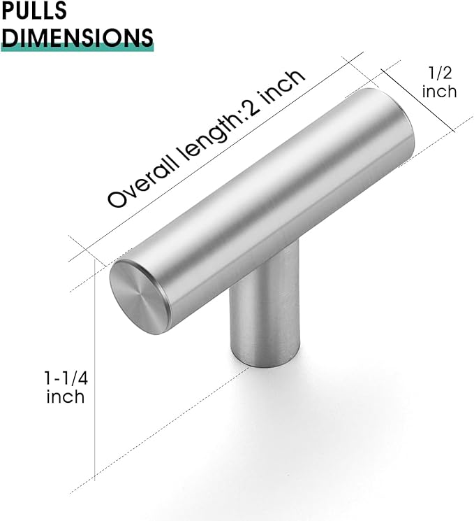 JOY DECOR 30 Pack 2 Inch Cabinet Pulls Kitchen Cabinet Handles with Single Hole Brushed Nickel Cabinet Hardware Stainless Steel Kitchen Drawer Pulls for Cabinets Cupboard,Wardrobe