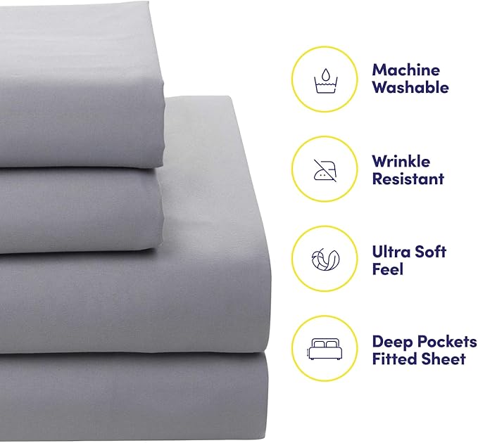 Sweet Home Collection 7 Piece Comforter Set Bag Solid Color All Season Soft Down Alternative Blanket & Luxurious Microfiber Bed Sheets, Tulsa, Full