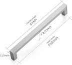 Ravinte 10 Pack 7-1/2 Inch Kitchen Square Cabinet Handles Satin Nickel Pulls Brushed Nickel Kitchen Cabinet Hardware Handles for Cupboard Drawer Pulls