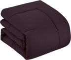 California King Comforter Set - Soft & Breathable 7-Piece Bedding Collection - 1 Comforter, 1 Fitted Sheet, 1 Flat, 4 Pillowcases - Deep Pocket - Premium Quality - Ideal for All Seasons, Purple