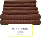 Twin Size Bed Sheets - 4 Piece 1500 Supreme Collection Fine Brushed Microfiber Deep Pocket Twin Sheet Set Bedding - 1 EXTRA PILLOW CASES, GREAT VALUE, Twin, Dobby Coffee