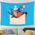 POOEDSO Scandinavian Folk Art Patterns And Flowers And Birds Tapestry 90 X 60inch Wall Hanging Aesthetic Home Decor Tapestries For Bedroom Living Room Dorm Wall Art