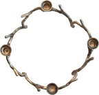 Creative Co-Op Aluminum Wreath Advent Taper Candleholder, Oxidized Antique Gold Finish