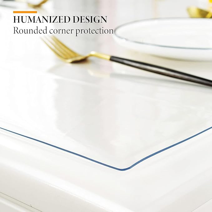 Deep Dream 1.5mm Clear Desk Cover Protector, 36×78 Inch Clear Desk Cover, Clear Desk Mat, Table Cover Tablecloth Protector Rectangle, Table Protector for Dining Room Table