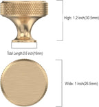 Asidrama 30 Pack Gold Kitchen Cabinet Knobs Knurled Dresser Knobs Drawer Knob Cabinet Hardware Aluminum Knob for Dresser Drawers