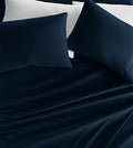 Linen Market Double-Brushed Microfiber California King Sheet Set 4 Piece – Oeko-TEX Certified Ultra Soft & Wrinkle-Free - 16" Deep Pocket Sheets Easy Care Cal-King Size - Navy