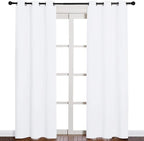 NICETOWN Window Treatment Curtain Set - 50% Light Reducing Drapes for Living Room, Curtain Panels for Patio Door (2 Panels, 42 inches x 84 inches, Pure White)