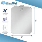 Shave Well Travel Anti-Fog Shaving Mirror | Portable Fogless Hanging Bathroom Shower Mirror with Handheld Option for Men and Women | Includes Long-Lasting Reusable Suction for Wall