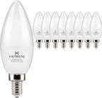 hansang 8 Pack E12 Candelabra LED Bulbs 5000K Bright Daylight, Small Base Ceiling Fan Light Bulb 6W, Type B Light Bulb for Chandelier, Candle Shape B11 Light Bulb, 600LM, Non-dimmable