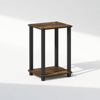 Furinno Simplistic Night Stand, 2-Tier Small Nightstand with Open Shelf, Toolless Assembly Bedside Table, End Table, Side Table, for Bedroom, Living Room, Amber Pine