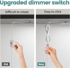 ASOKO Dimmable Under Cabinet Lighting for Kitchen - 6 Pcs 12 inches Linkable Counter Light Bars, Led Closet Light Daylight White 4500K,DC24V 1360Lumens,20W Led Shelf Lighting (ETL Plug)