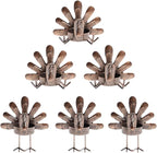 MorTime Turkey Candle Holder Set, Bronze Finished Metal Candleholders, Turkey Tealight Holders for Table Christmas Home Decoration, 6 Pack