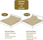 SHA CERLIN Split King Size Adjustable Bed Base/Bed Frame with Motorized Head and Foot Incline,Zero-Gravity,Wireless Remote,Soft Linen Fabric Attached,Wood Board Support (Only Base)
