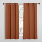 NICETOWN Bedroom Curtains 63 inches Long, Privacy and Thermal Insulated Blackout Drapes for Windows (Burnt Orange, 1 Pair, 42 x 63 inches)