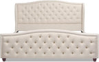 Jennifer Taylor Home Fontana Wingback Upholstered Platform Bed Frame