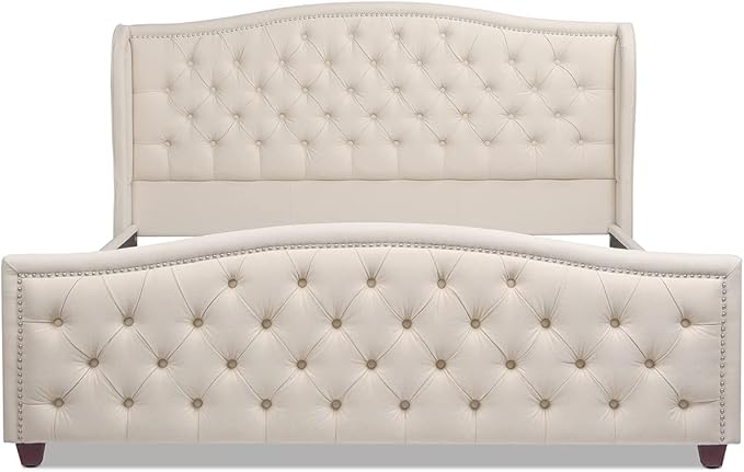 Jennifer Taylor Home Fontana Wingback Upholstered Platform Bed Frame